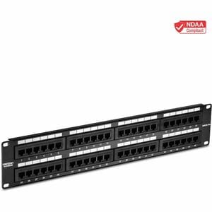 TRENDnet TC-P48C5E 48 Port(s) Network Patch Panel - 48 x RJ-45 - 48 x RJ-11 - 19" Wide - Rack-mountable