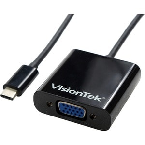 VisionTek USB-C to VGA Active Adapter(M/F) - USB Type C to VGA Adapter - USB-C to VGA Adapter Male to Female 5 Inch 1080p 
