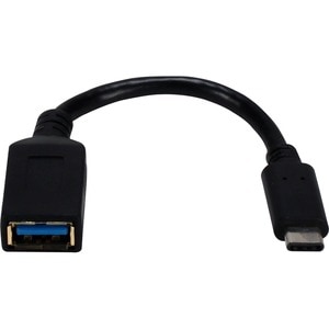 QVS USB-C Male to USB-A Female SuperSpeed 5Gbps 3Amp Cable - 6" USB Data Transfer/Power Cable for MacBook, Chromebook, Fla