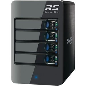 HighPoint RocketStor 6414AS Drive Enclosure Tower - 4 x HDD Supported - 4 x Total Bay - 4 x 2.5"/3.5" Bay - Aluminum