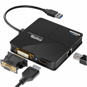 Plugable USB 3.0 Universal Mini Laptop Docking Station for Windows and Mac - Dual Video HDMI and DVI/VGA - Gigabit Ethernet