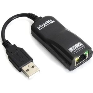 Plugable USB 2.0 to Ethernet Fast 10/100 LAN Wired Network Adapter - Compatible with Chromebook, Windows, Linux