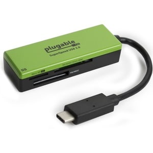 Plugable USB C SD Card Reader - USB C Card Reader for SD, Micro SD, MMC, or MS Cards - (Compatible with Thunderbolt and US