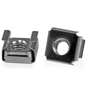 StarTech.com M6 Cage Nuts - 100 Pack - M6 Mounting Cage Nuts for Server Rack & Cabinet - Cage Nut - Stainless Steel - Silv