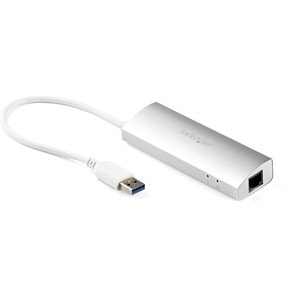 StarTech.com 3-Port USB Hub with Ethernet, USB-A Ports, Gigabit Ethernet/GbE, USB 5Gbps, Bus-Powered, Portable Laptop USB 