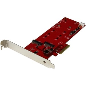 StarTech.com 2x M.2 SATA SSD Controller Card - PCIe - PCI Express M.2 SATA III Controller - NGFF Card Adapter - 2 Total SA