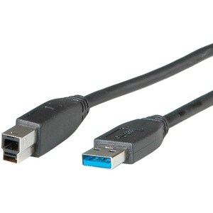 Roline 80 cm USB Datentransferkabel für PC - Zweiter Anschluss: 1 x USB 3.0 Type B - Male - 5 Gbit/s - Abschirmung - Schwarz