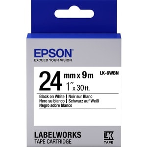 Epson LabelWorks Label Tape - 24 mm Width - White - Durable, Cold Resistant, Warm Resistant