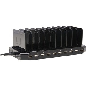 Tripp Lite by Eaton 10-Port USB Charger with Built-In Storage - 1 Each - 12 V DC Input - 5 V DC/2.40 A Output