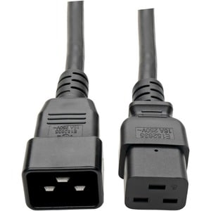 Eaton Tripp Lite Series Power Extension Cord, C19 to C20 - Heavy-Duty, 15A, 250V, 14 AWG, 10 ft. (3.05 m), Black - For PDU