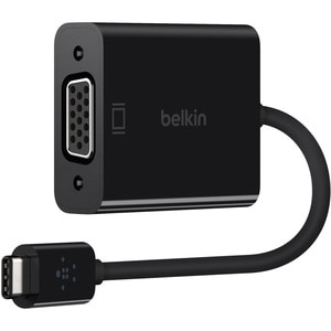 Belkin USB-C to VGA Adapter - Black - 1080p - Video Converter For Your MacBook Pro - USB C to VGA Display Dongle - USB Typ