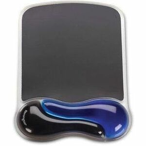 Kensington Duo Gel Mouse Pad Wrist Rest - Black, Blue - Gel, Vinyl - Mouse - TAA Compliant