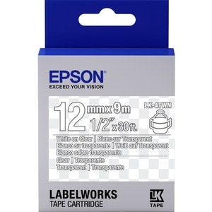 Epson LabelWorks LK-4TWN Label Tape - 12 mm Width - Thermal Transfer - Transparent