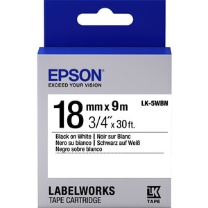 Etikettenband Epson LabelWorks LK-5WBN - 18 mm Breite - Thermotransfer - Weiß