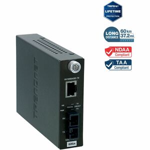 Convertisseur de Média/Transceiver TRENDnet TFC-110S60 - Nouveau - 2 Port(s) - 1 x Réseau (RJ-45) - 1 x SC - Fonction Dupl