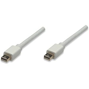 MINI DISPLAYPORT CABLE 1M- 4K/60HZ MALE/MALE WHITE POLYBAG