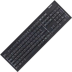 KeySonic KSK-8004 Keyboard - USB Interface - English (US) - QWERTY Layout - Black - Membrane Keyswitch - 105 Key - Desktop