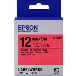 Ruban d'étiquettes Epson LabelWorks LK-4RBP - 12 mm Largeur - Transfert thermique - Rouge