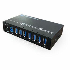 Comprehensive USB 3.0 7 Port Charging Station and Hub - 12V 4A, 48W Power Adapter - New - USB 3.0 Type A - 640 MB/s - Prin