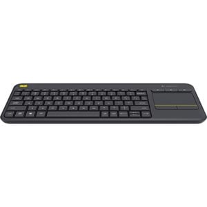 Logitech K400 Plus Keyboard - Wireless Connectivity - USB Interface - TouchPad - Dutch - QWERTY Layout - Black - RF - Mute