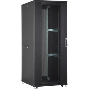 Digitus Unique 42U Floor Standing Rack Cabinet for Server - 482.60 mm Rack Width - 482.60 mm Rail Depth - Black - Aluminiu