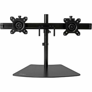 StarTech.com Dual Monitor Stand, Horizontal, For up to 24" (17.6lb/8kg) VESA Monitors, Black, Adjustable Monitor Stand, St