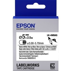 Epson LabelWorks LK-4WBA5 Wire & Cable Label - Thermal Transfer - White