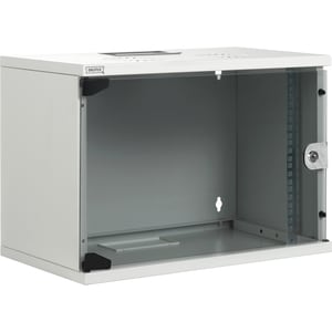 Digitus Compact 7U Wall Mountable Rack Cabinet - 482.60 mm Rack Width - Light Grey - Glass, Steel - 100 kg Maximum Weight 