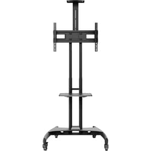 Kanto MTM65PL Mobile TV Mount with Adjustable Shelf for 37-inch to 65-inch TVs - Kanto MTM65PL Height Adjustable Rolling T