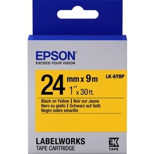 Epson LabelWorks LK-6YBP Label Tape - 24 mm Width - Thermal Transfer - Pastel Yellow