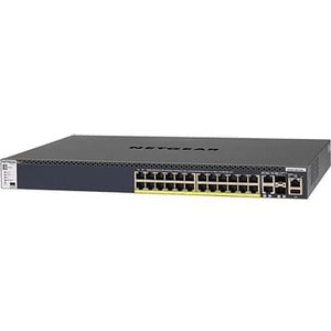 Netgear M4300 24x1G PoE+ Stackable Managed Switch with 2x10GBASE-T and 2xSFP+ (1;000W PSU) - 26 Ports - Manageable - Gigab