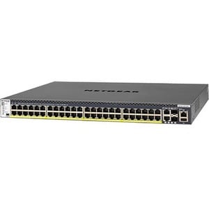 Netgear M4300 48x1G PoE+ Stackable Managed Switch with 2x10GBASE-T and 2xSFP+ (1;000W PSU) - 50 Ports - Manageable - 10 Gi