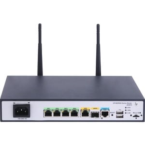 HPE MSR954-W Wi-Fi 4 IEEE 802.11n Ethernet Wireless Router - 2.40 GHz ISM Band - 2 x Antenna(2 x External) - 4 x Network P