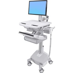 Ergotron StyleView Medical Trolley - 2 Drawer - 14.97 kg Capacity - 4 Casters - Plastic, Aluminium - Ireland, Malaysia, Un