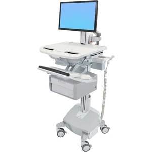 Ergotron StyleView Medical Trolley - 1 Drawer - 14.97 kg Capacity - 4 Casters - Plastic, Aluminium - Ireland, Malaysia, Un