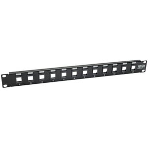 Eaton Tripp Lite Series 12-Port 1U Rack-Mount Unshielded Blank Keystone/Multimedia Patch Panel, RJ45 Ethernet, USB, HDMI, 