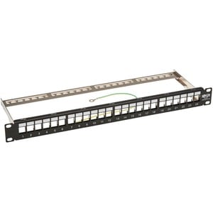 Tripp Lite by Eaton 24-Port 1U Rack-Mount Shielded Blank Keystone/Multimedia Patch Panel, RJ45 Ethernet, USB, HDMI, Cat5e/