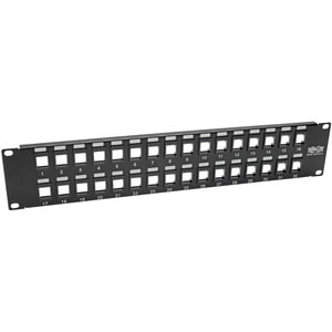 Eaton Tripp Lite Series 32-Port 2U Rack-Mount Unshielded Blank Keystone/Multimedia Patch Panel, RJ45 Ethernet, USB, HDMI, 