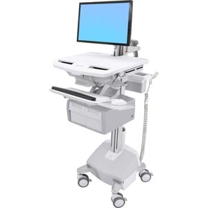 Ergotron StyleView Medizinische Warenkorb - 2 Schubfach - 14,97 kg Kapazität - 4 Rollen - Aluminium, Plastik, Verzinkter S