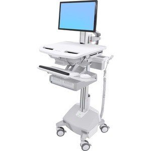 Ergotron StyleView Medical Cart - 2 Drawer - 14.97 kg Capacity - 4 Casters - Aluminium
