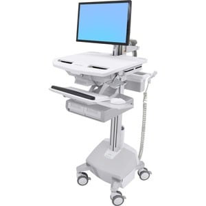 Ergotron StyleView Medical Cart - 2 Drawer - 14.97 kg Capacity - 4 Casters - Aluminium