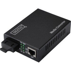 Digitus DN-82121-1 Transceiver/Media Converter - 2 Port(s) - 1 x Network (RJ-45) - 1 x SC - Duplex SC Port - Optical Fiber