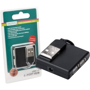 Digitus USB Data Transfer Cable - First End: 1 x USB 2.0 - Male - Second End: 4 x USB 2.0 Type A, 1 x Power - Female - Black