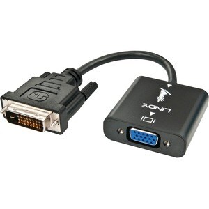 LINDY 10 cm DVI/VGA Video Cable for Video Device - First End: 1 x DVI-D Digital Video - Male - Second End: 1 x 15-pin HD-1