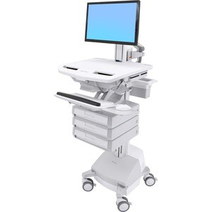 Ergotron StyleView Medizinische Warenkorb - 3 Schubfach - 16,78 kg Kapazität - 4 Rollen - Plastik, Aluminium, Verzinkter S