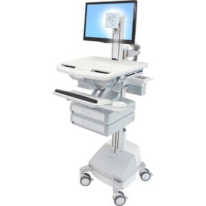Ergotron StyleView Medizinische Warenkorb - 2 Schubfach - 17,69 kg Kapazität - 4 Rollen - Aluminium, Plastik, Verzinkter S