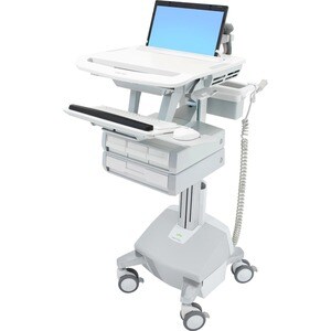 Ergotron StyleView Medizinische Warenkorb - 4 Schubfach - 9,53 kg Kapazität - 4 Rollen - Aluminium, Plastik, Verzinkter St