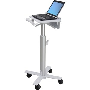 Ergotron StyleView Laptop Cart, SV10 - 4.54 kg Capacity - 4 Casters - 76.20 mm Caster Size - Metal, Steel - White, Alumini