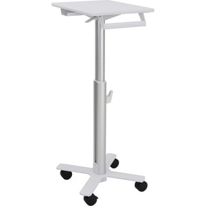 Ergotron StyleView S-Tablet Cart, SV10 - 13.61 kg Capacity - 4 Casters - 76.20 mm Caster Size - Metal, Steel - White, Alum