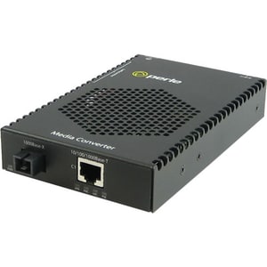 Perle S-1110P-S1SC80U Transceiver/Media Converter - 2 Port(s) - 1 x PoE (RJ-45) Ports - 1 x SC - 1000Base-BX-U, 10/100/100